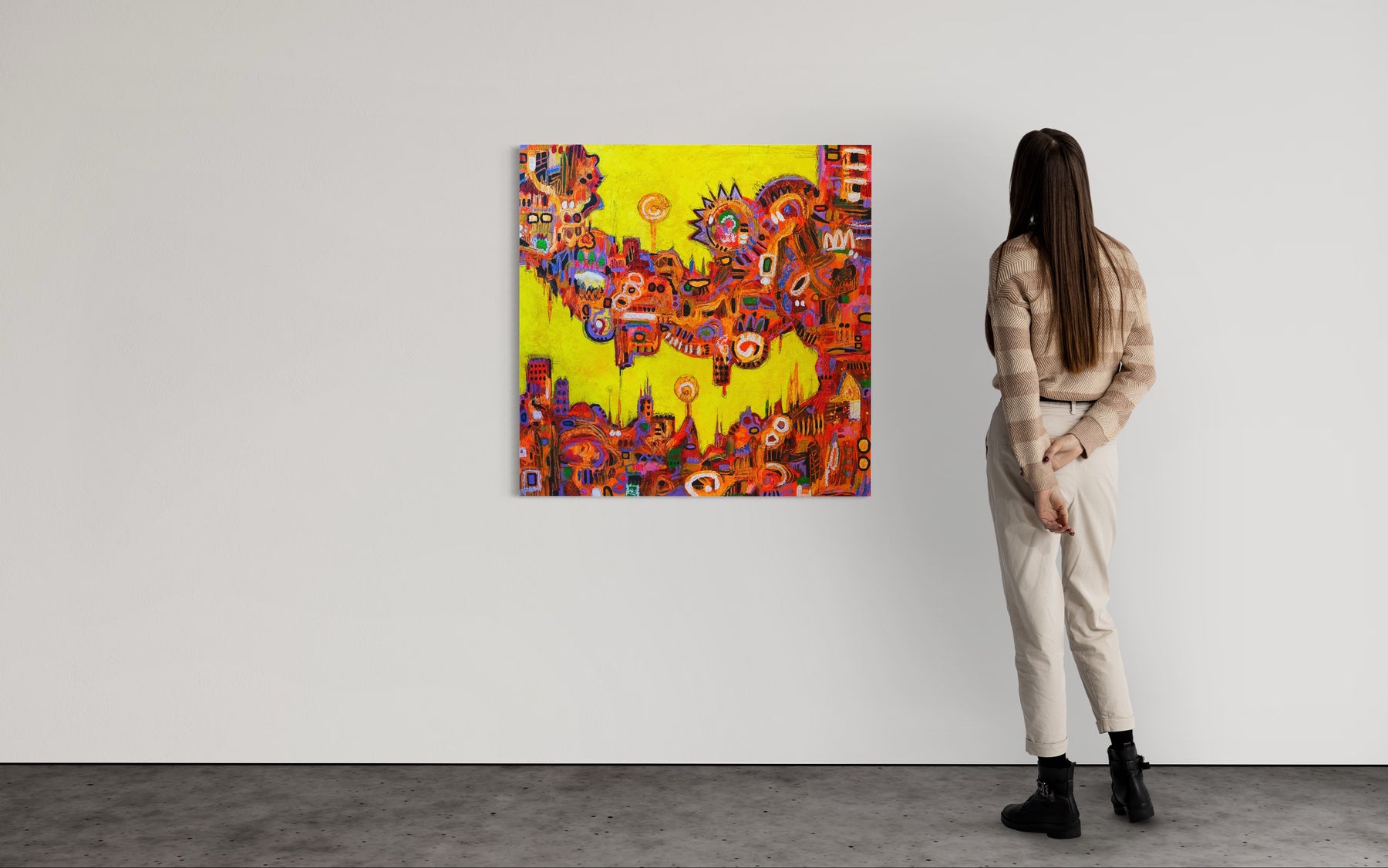 "Ciudad Frenesí" Abstract Painting